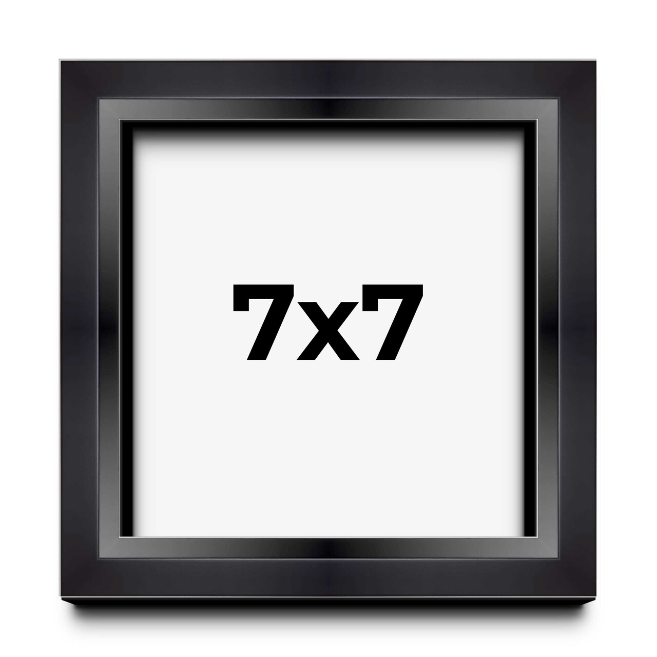 Square Minimalist Shadow Box Black Picture Frame - UV Acrylic, Backing, Hanging Hardware